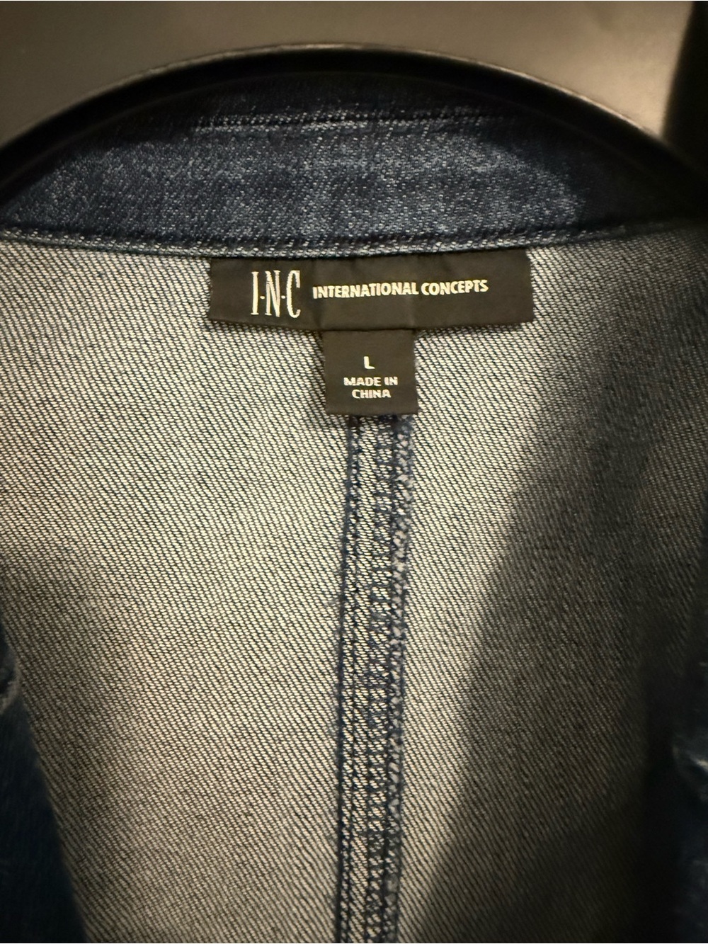 INC International Concepts Medium Blue Denim Blazer with Puff Shoulders - Picture 3 of 8